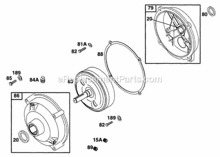 Gear Reducer Assy Diagram and Parts List for  Briggs and Stratton Engine